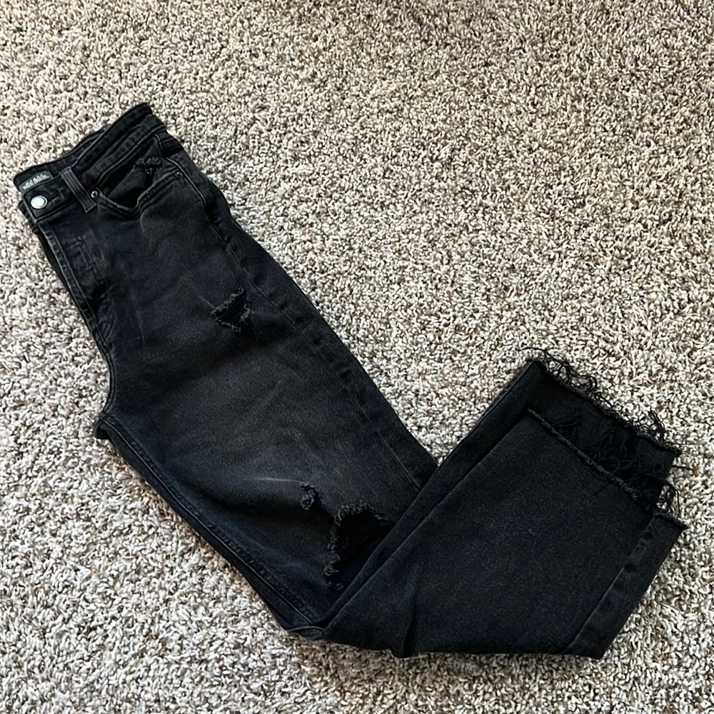 Stretchy black mom jeans